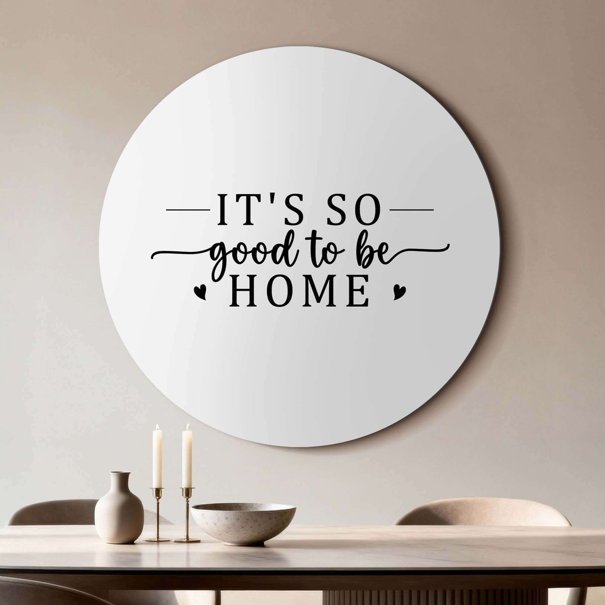 Good To Be Home - Muurcirkel in keuken met stijlvolle, zachte uitstraling. Ideaal voor keuken, hal of eetkamer. Muurcirkel decor.