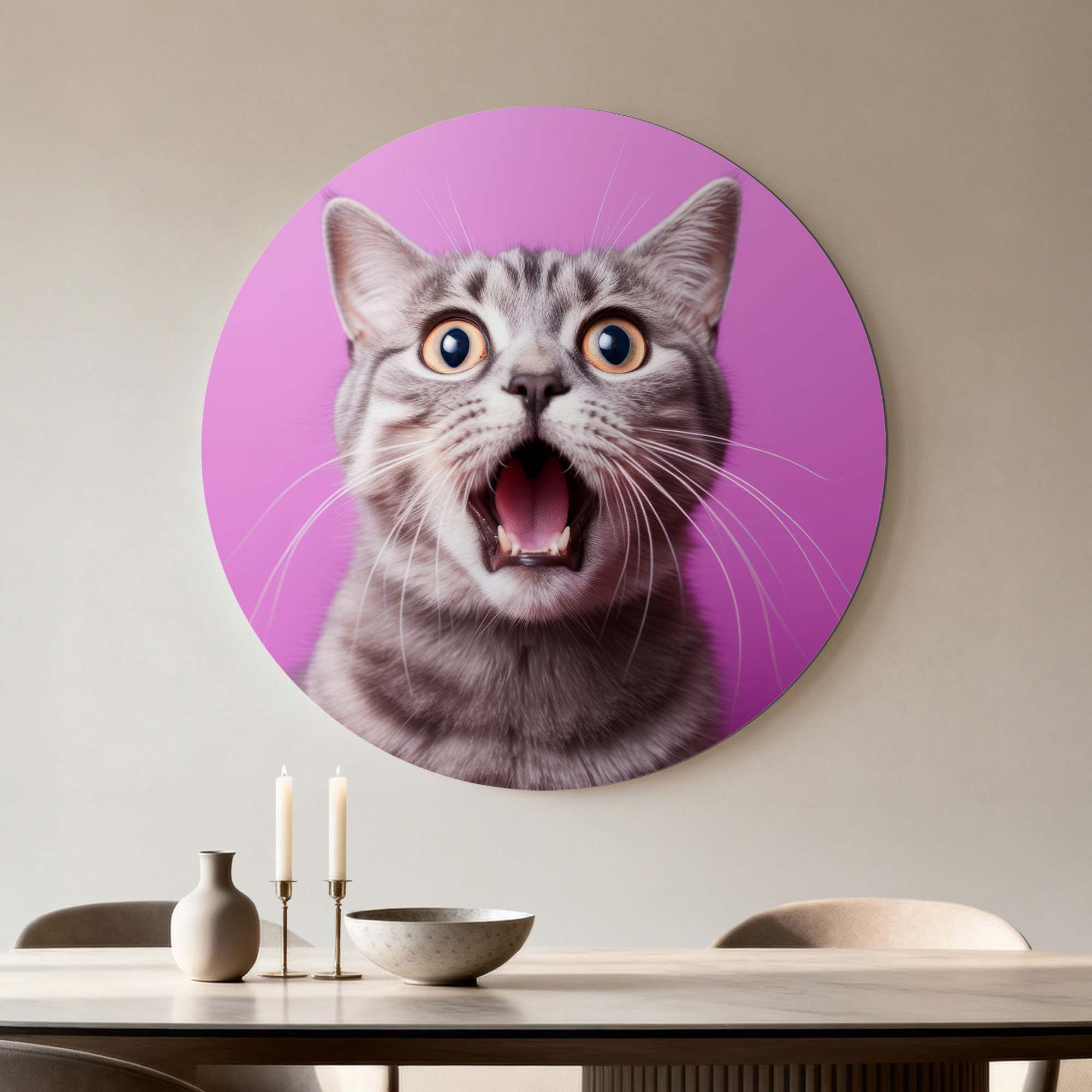 Surprised Whiskers – Muurcirkel