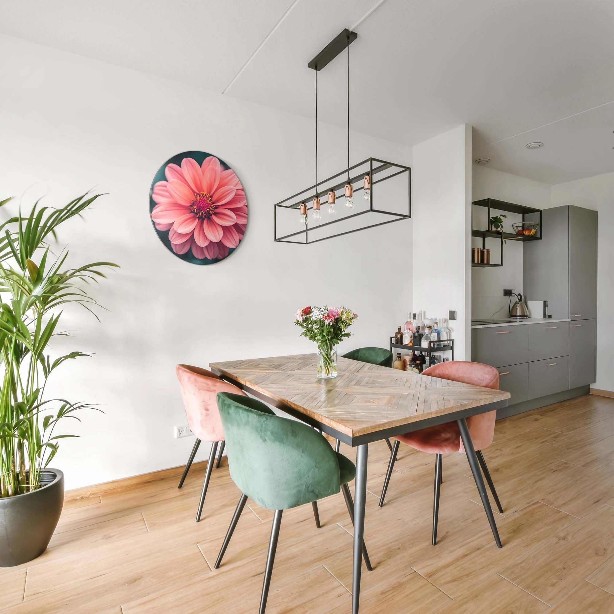 Sunset Dahlia – Muurcirkel