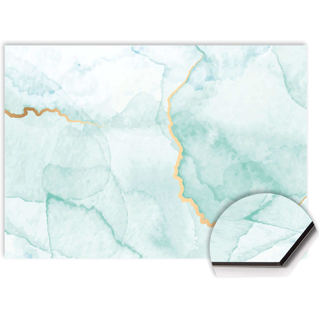 Jadegroen marmer spatscherm met gouden aders – Misty Jade design