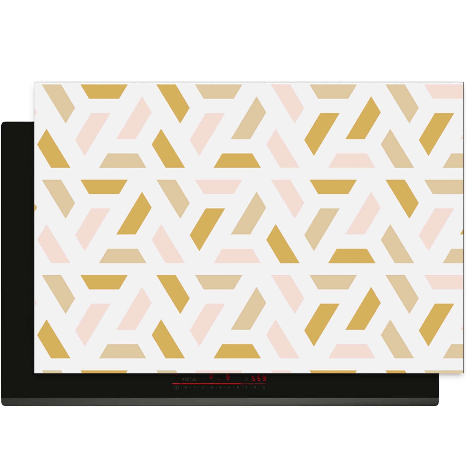 Inductie beschermer Pastel Harmony met geometrisch pastel design – bovenaanzicht