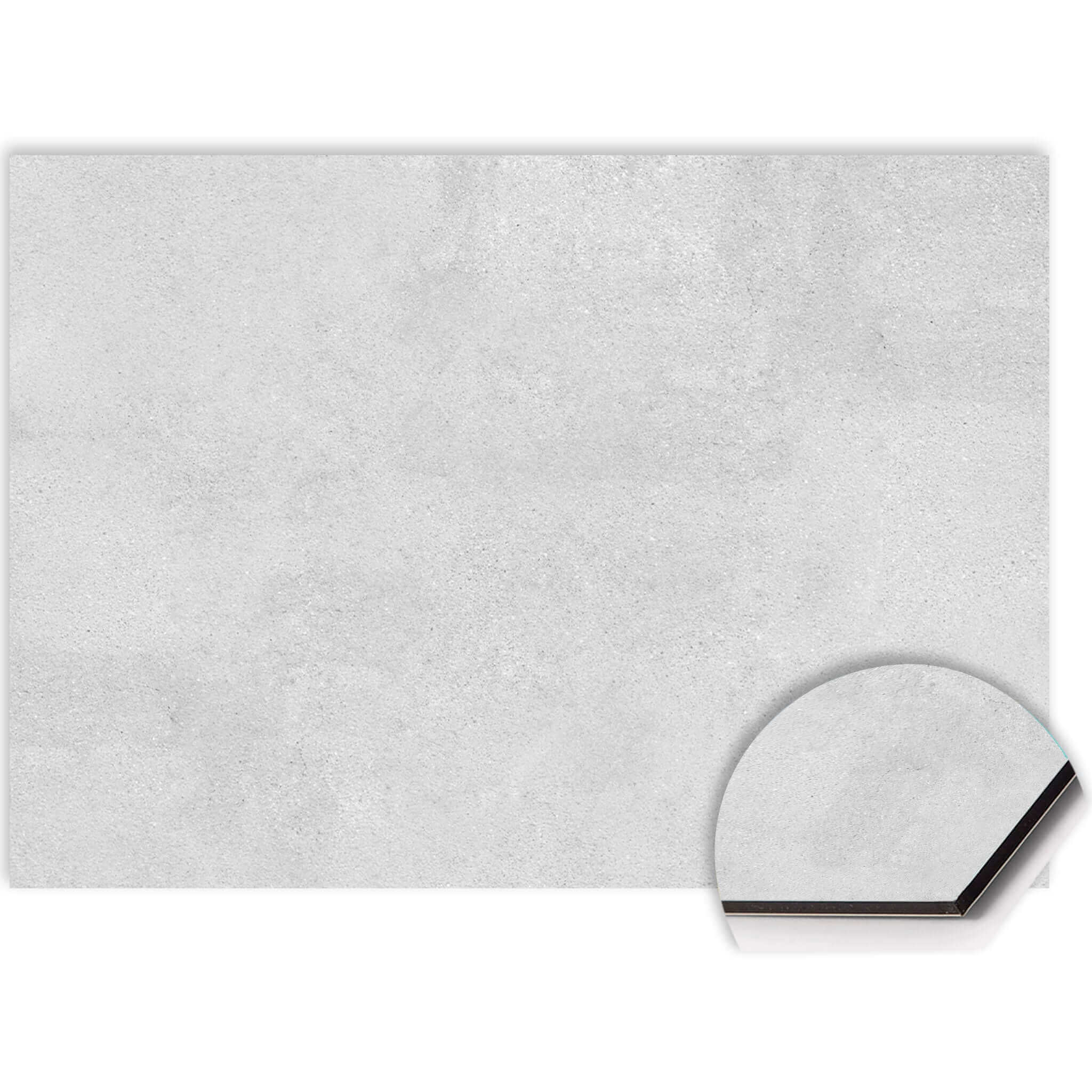 Smooth Concrete spatscherm voor moderne keukens met een subtiele structuur in krasvast Aluminium Dibond.