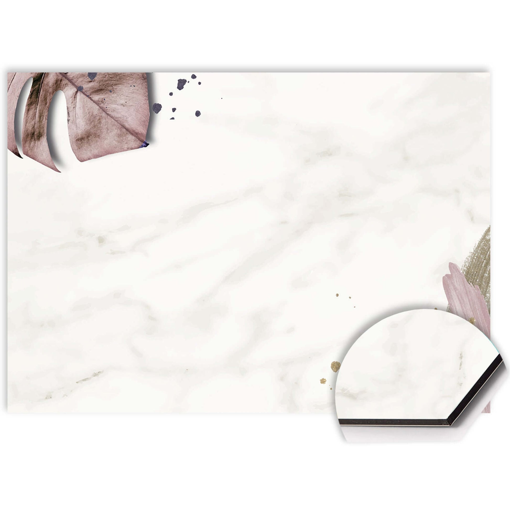 Spatscherm Soft Blush met marmerlook en blush accenten – keukenwand bescherming.