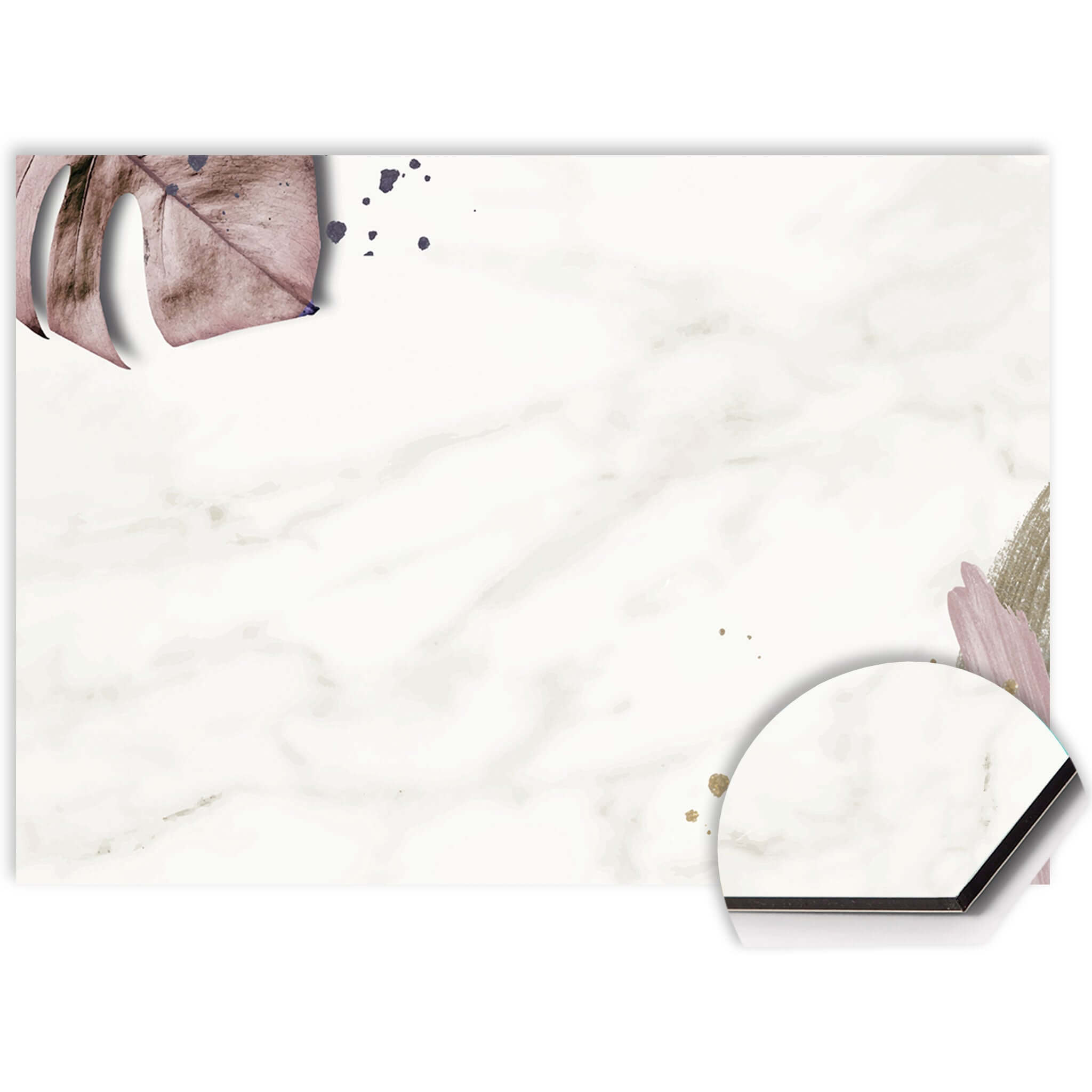Spatscherm Soft Blush met marmerlook en blush accenten – keukenwand bescherming.