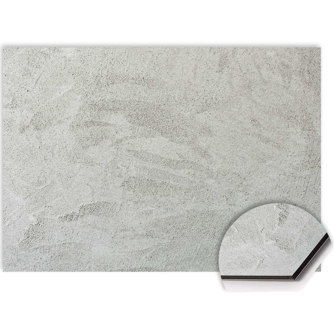Soft Concrete Finish spatscherm voor de keuken, krasvast en hittebestendig materiaal met serene betonlook.