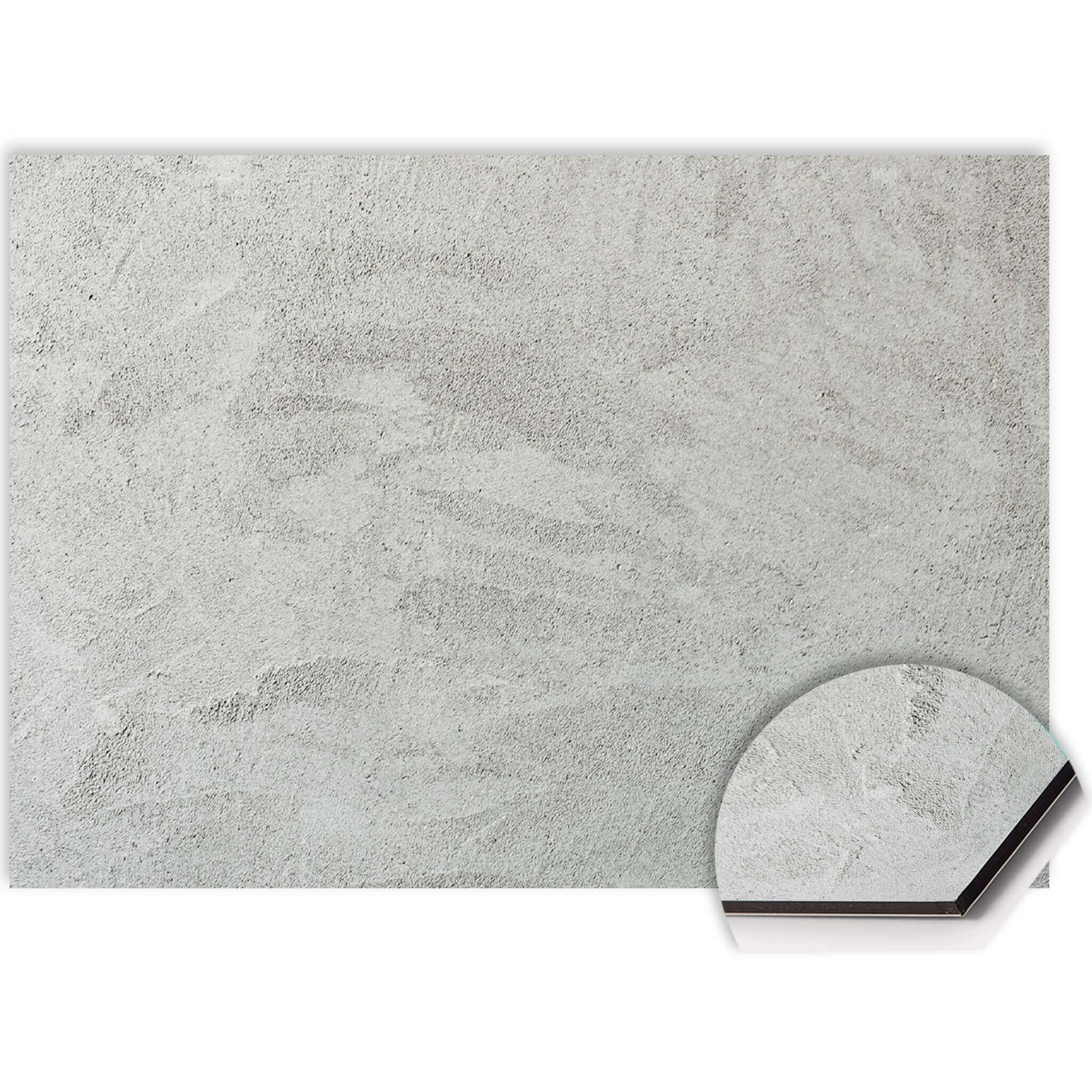 Soft Concrete Finish spatscherm voor de keuken, krasvast en hittebestendig materiaal met serene betonlook.