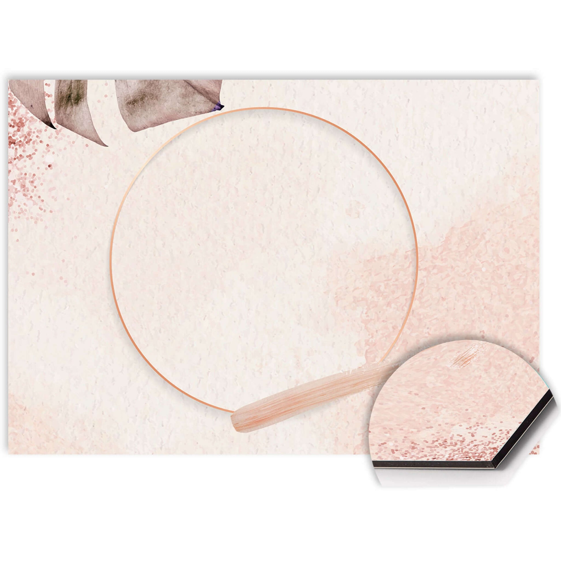 Close-up van Soft Harmony spatscherm in zacht roze design