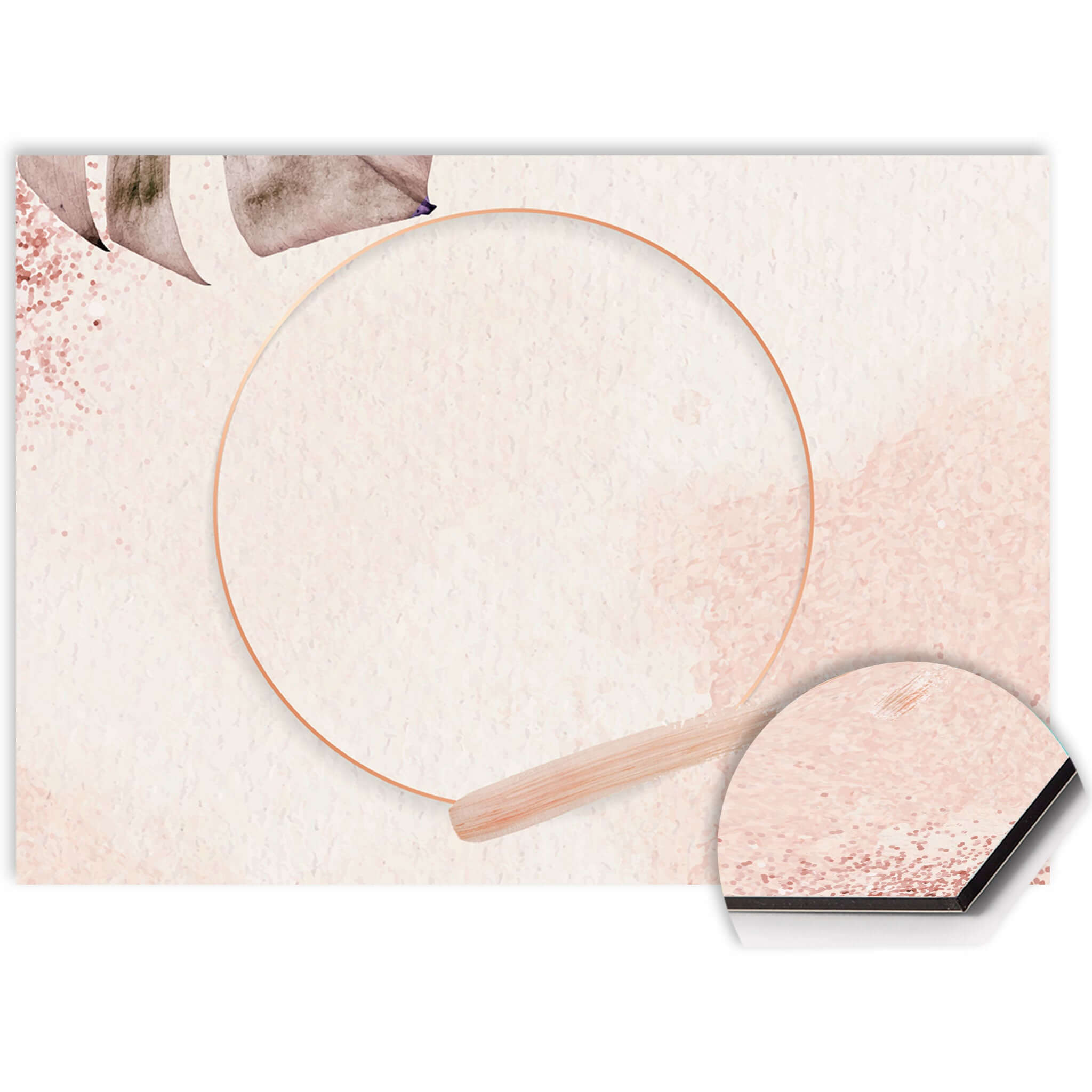Close-up van Soft Harmony spatscherm in zacht roze design