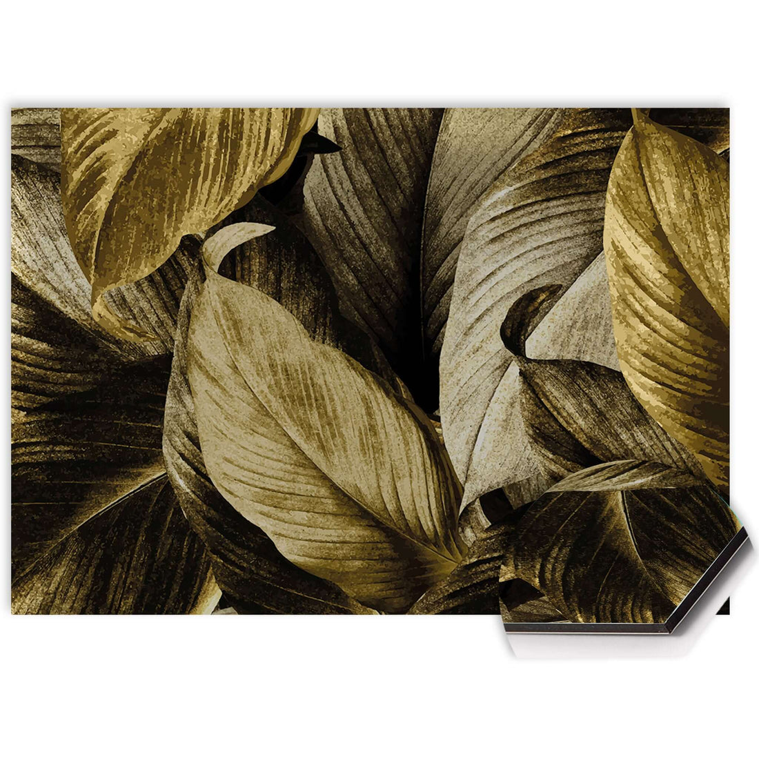 Golden Leaves Spatscherm met gouden bladmotief voor stijlvolle keuken. Hoogwaardige Spatwand en Keuken Spatscherm design.
