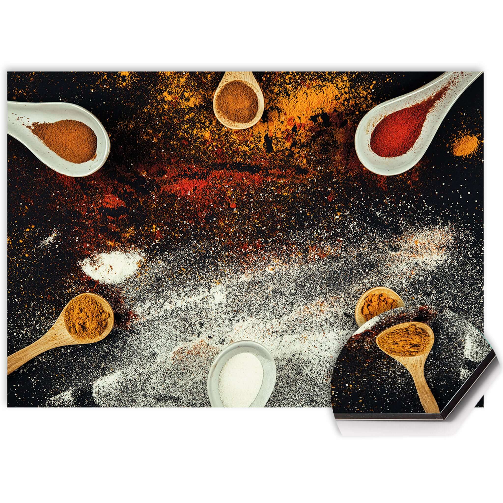 Spatscherm keuken met kleurrijke kruidenmix – Spice Fusion design