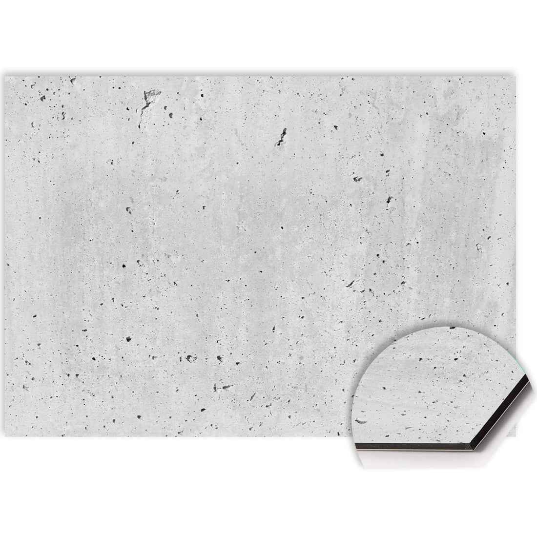 Urban Cement spatscherm voor keuken, van duurzaam Aluminium Dibond met betonlook, krasvast en hittebestendig.