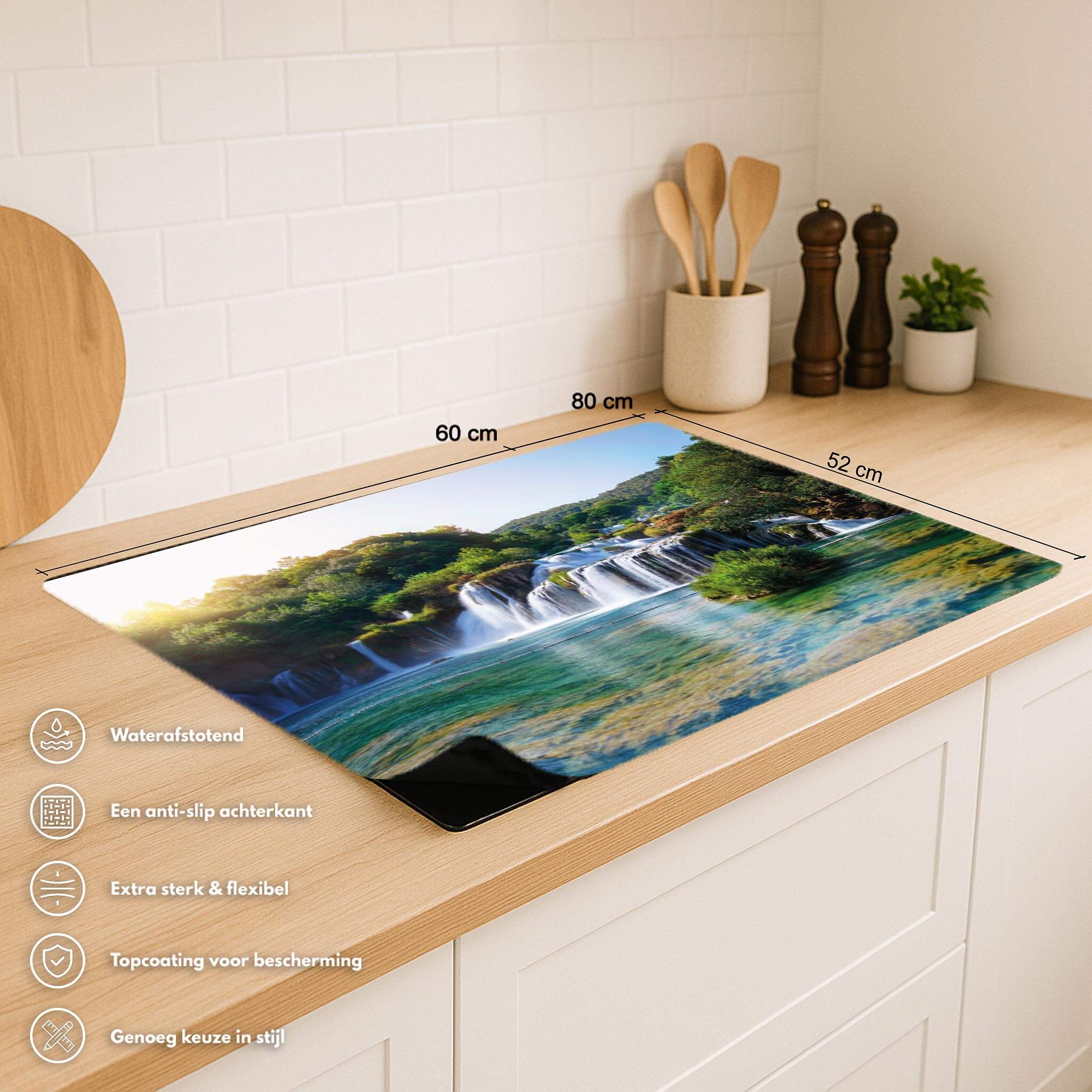 Inductie beschermer Whispering Falls met afmetingen en productvoordelen