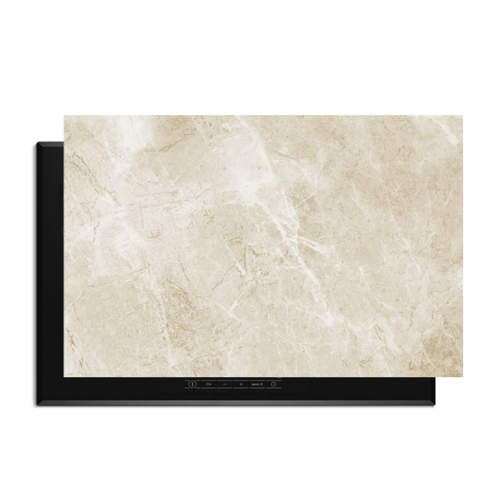Beige Marble inductiebeschermer product 80x52 cm — KitchenArt