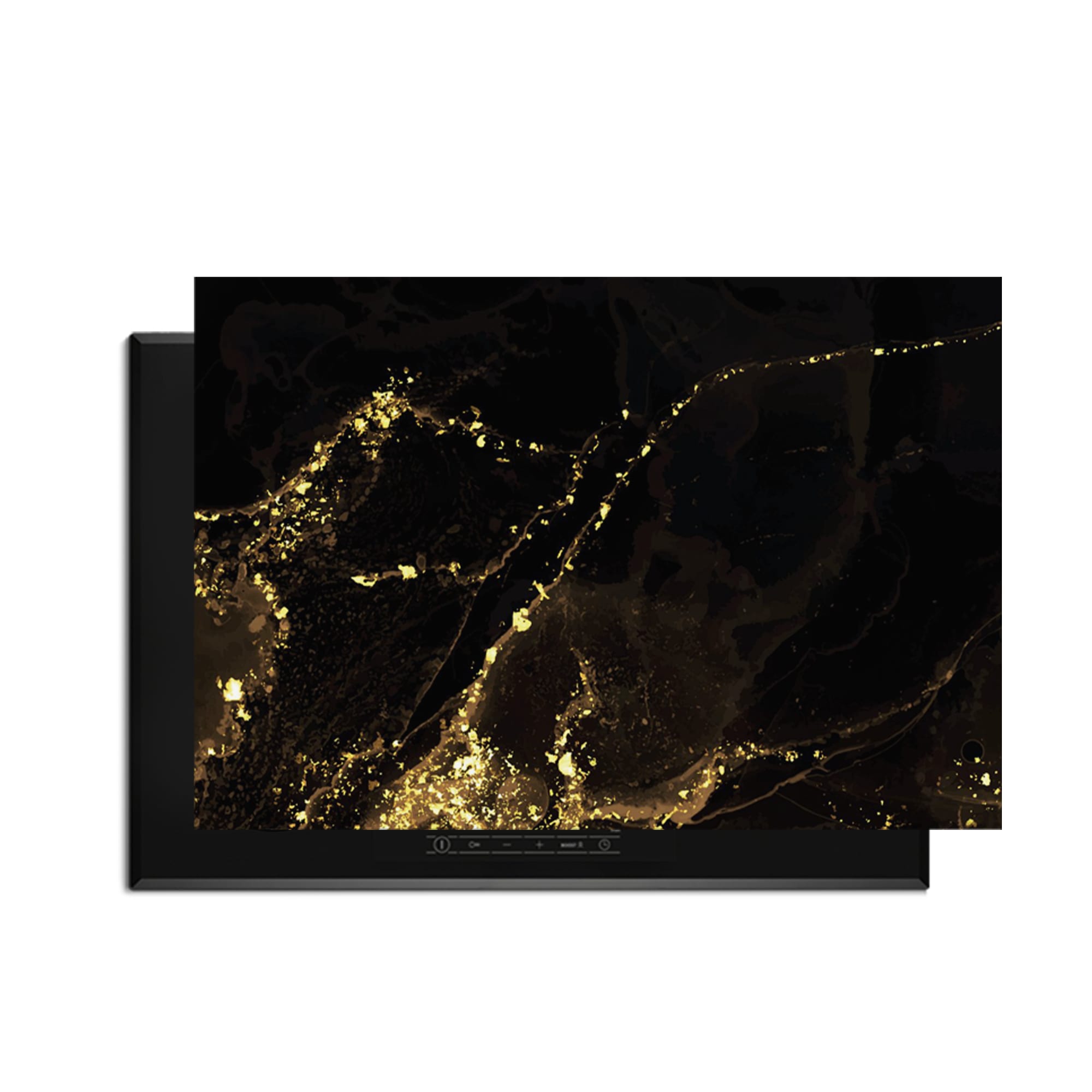Black Marble Gold (IB) inductiebeschermer product 75x52 cm — KitchenArt