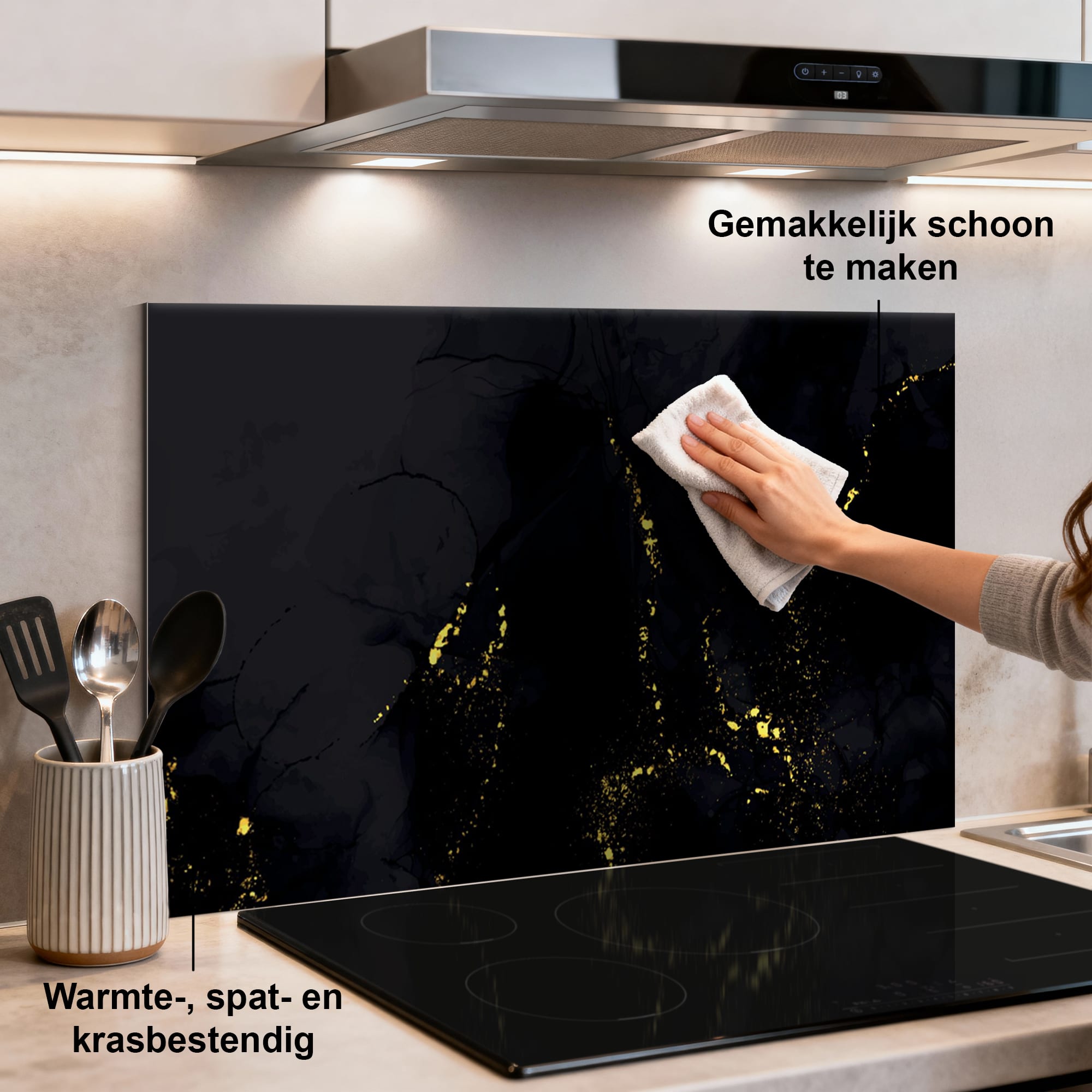 [infographic] Gilded Marble (SP) spatscherm sfeer bovenaanzicht — KitchenArt