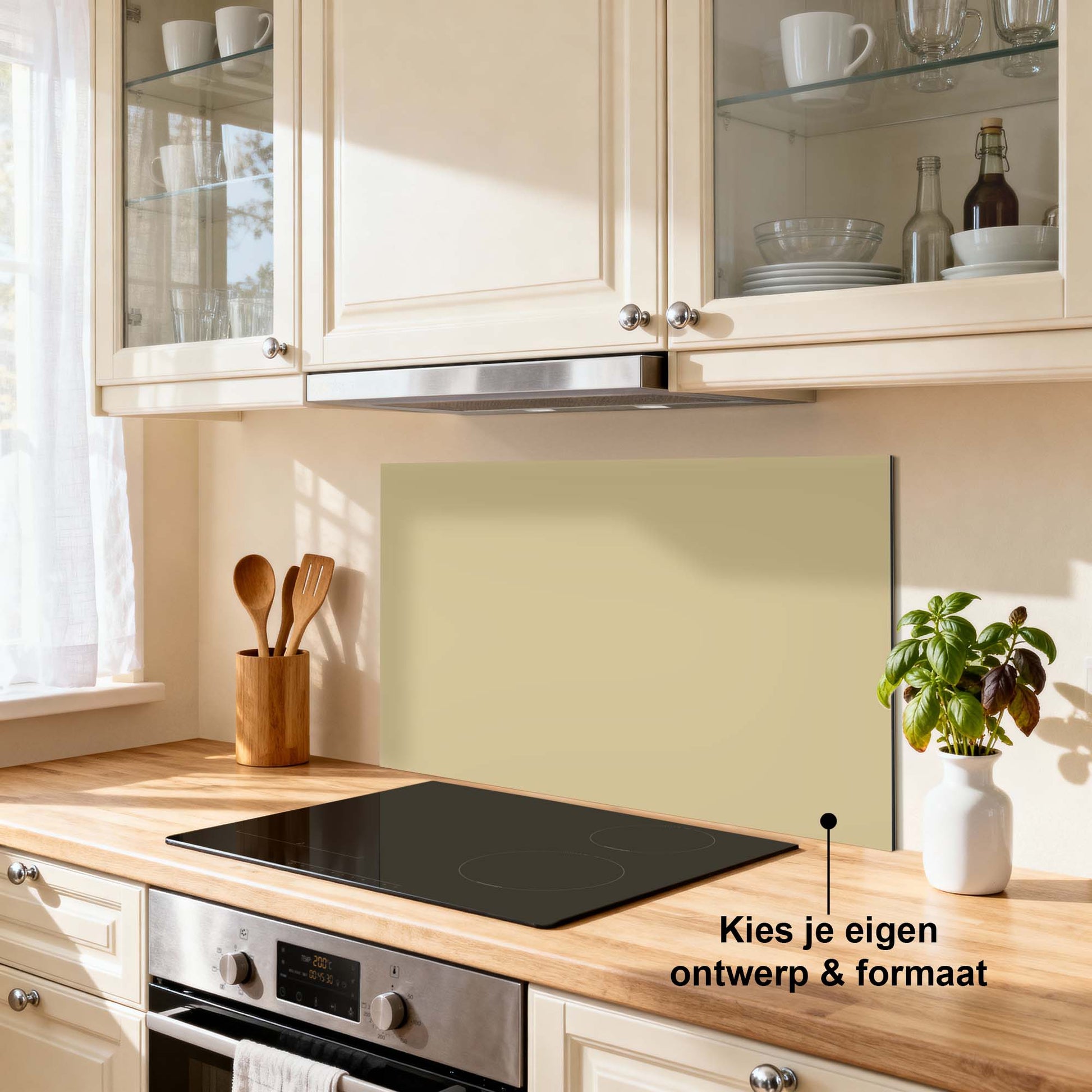 Sandy Jitney (SP) spatscherm sfeer keuken donker — KitchenArt
